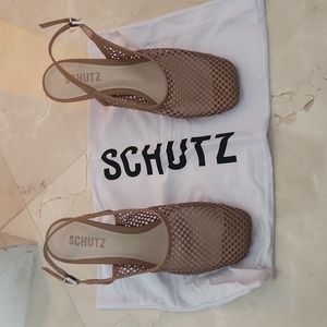 Schutz beige sling backs